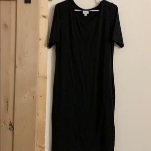 LulaRoe SOLID BLACK Julia Dress NWOT